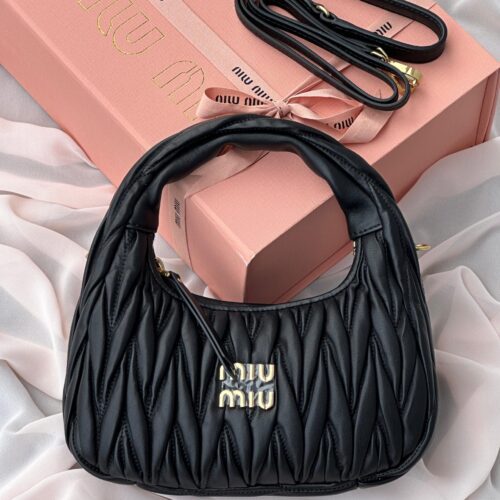 Miu Miu Wander Matelasse Nappa Black