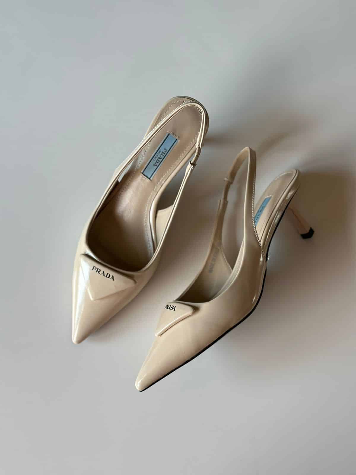 prada patent leather slingback pumps