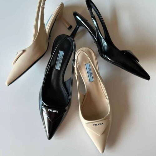 prada patent leather slingback pumps