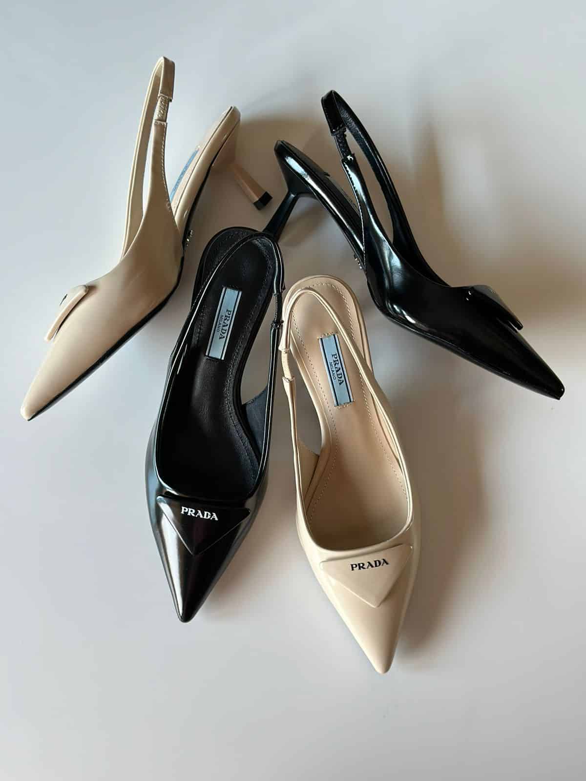 prada patent leather slingback pumps