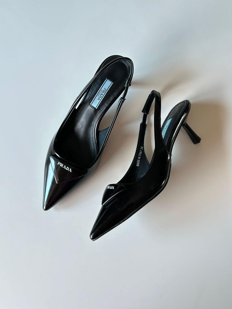Prada Patent Leather Slingback Pumps - Image 2
