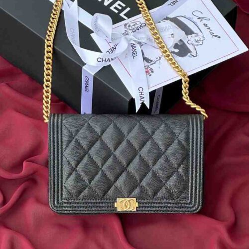 chanel boy wallet on chain