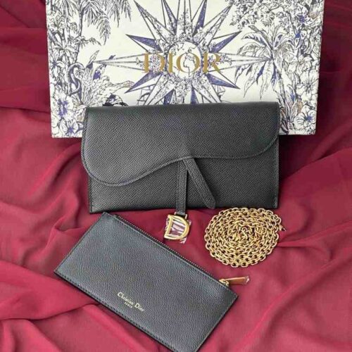 Dior Long Saddle Dupe Wallet With Chain