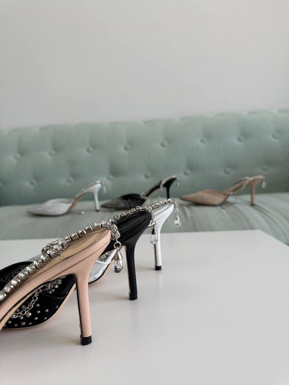 Jimmy Choo Saeda 100 Crystal Embellished Pumps - Image 9