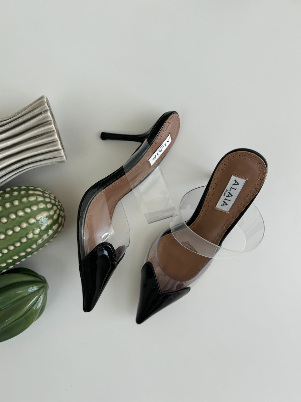 alaia heart mules