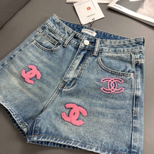 chanel denim shorts