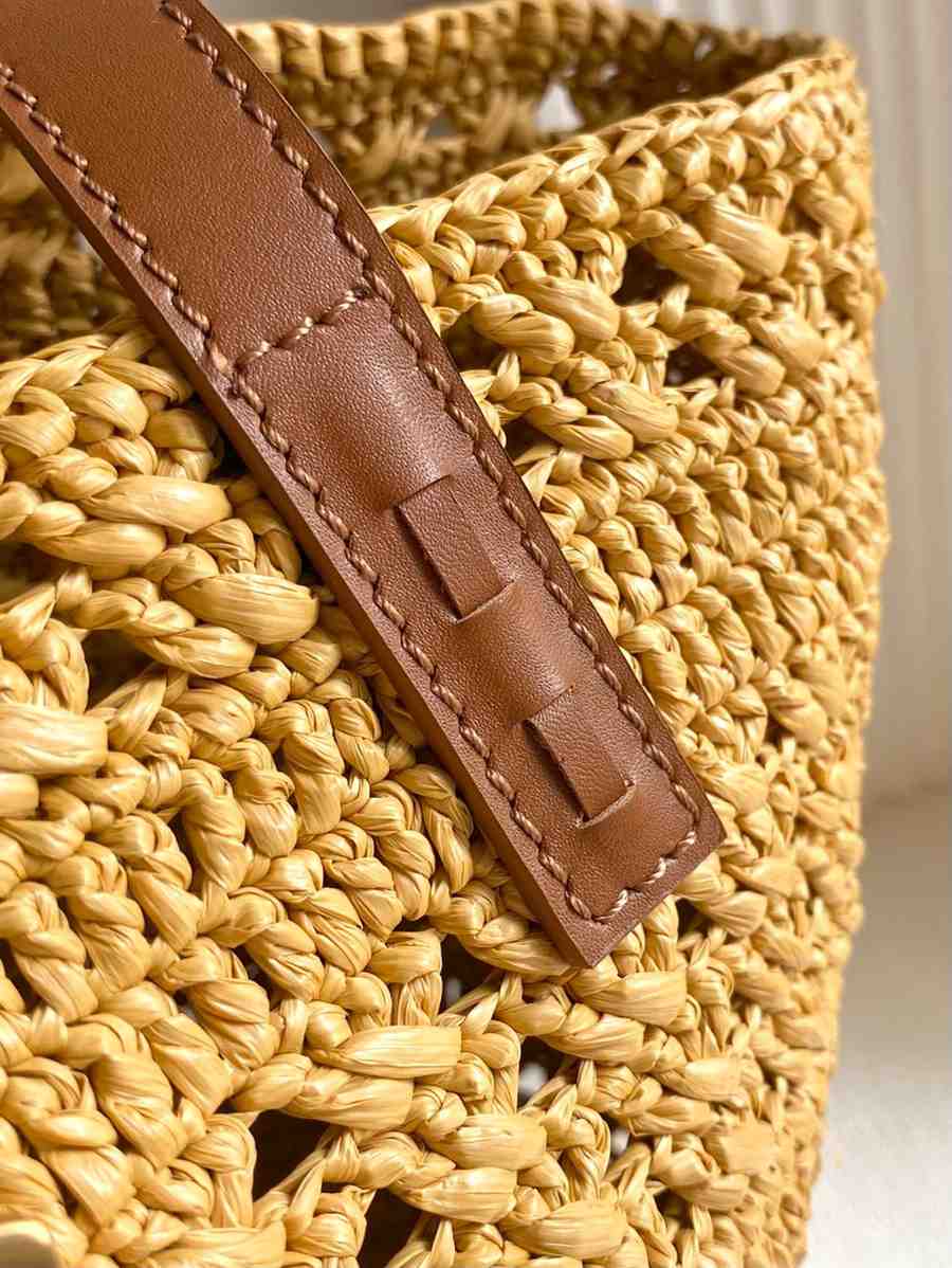 ysl Panier medium raffia basket bag