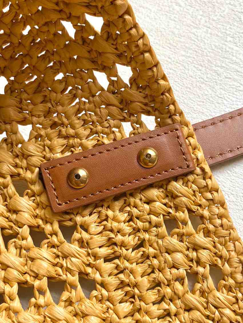 ysl Panier medium raffia basket bag