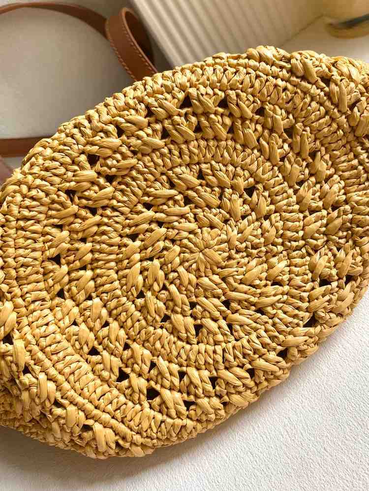 ysl Panier medium raffia basket bag
