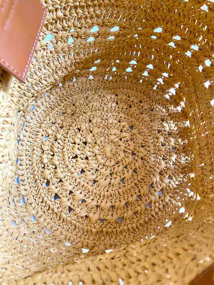 ysl Panier medium raffia basket bag