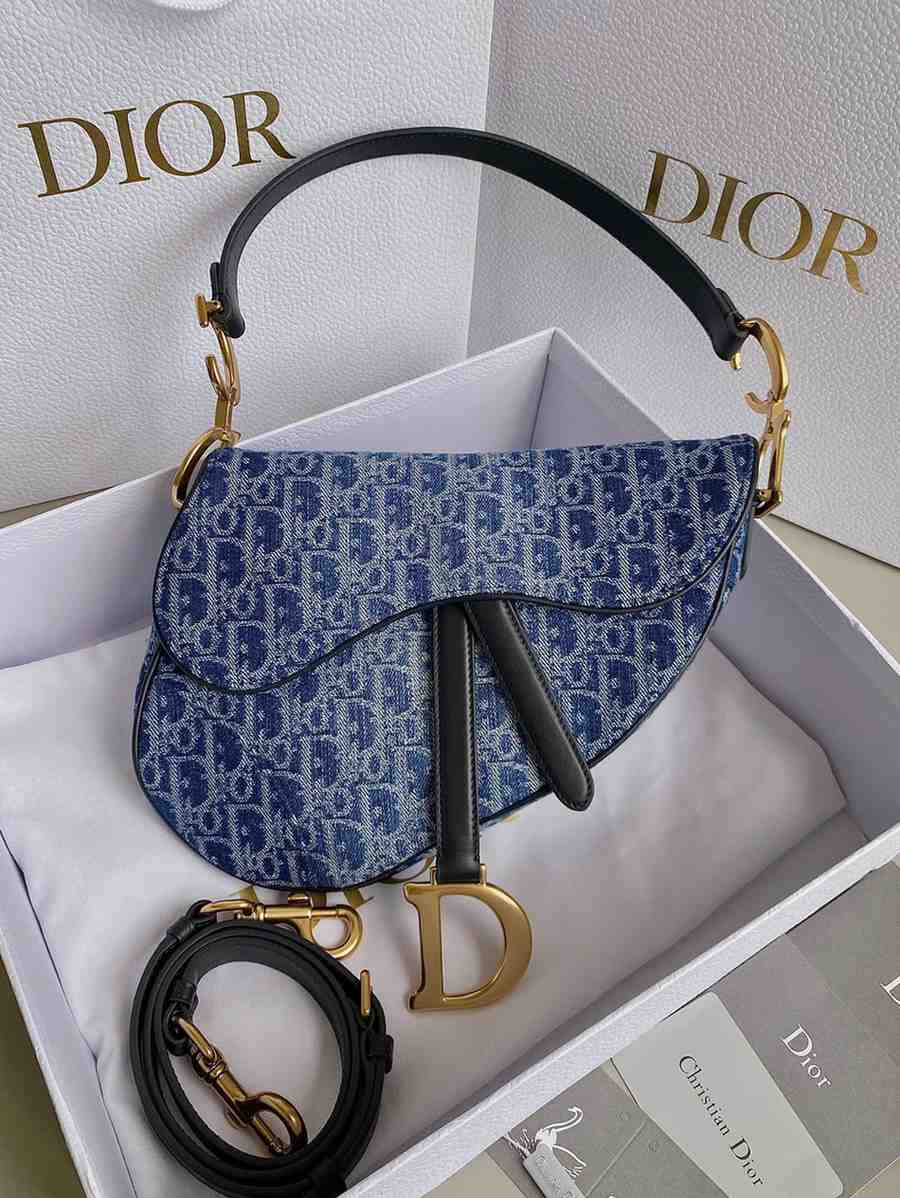 dior denim saddle bag