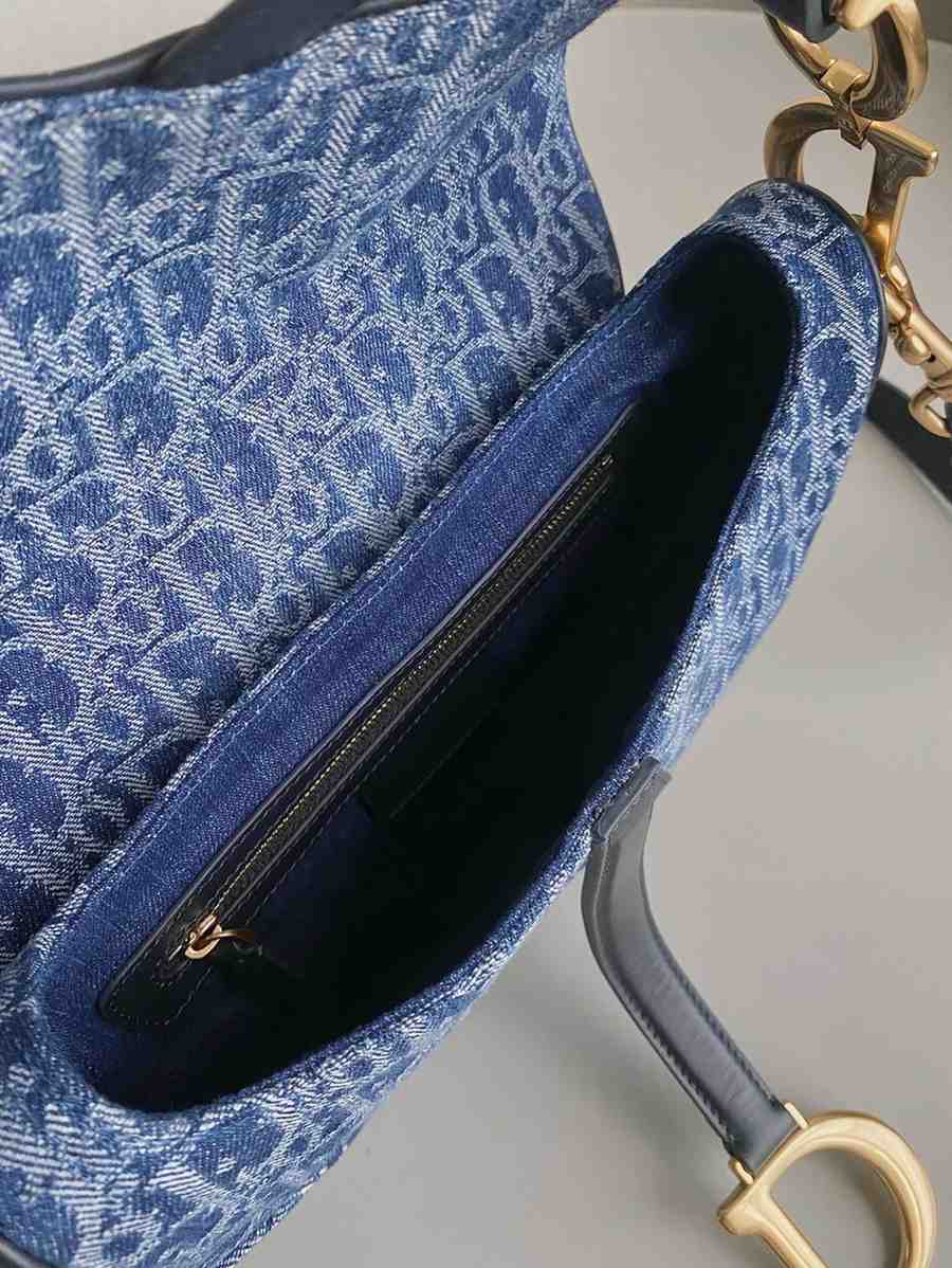 dior denim saddle bag