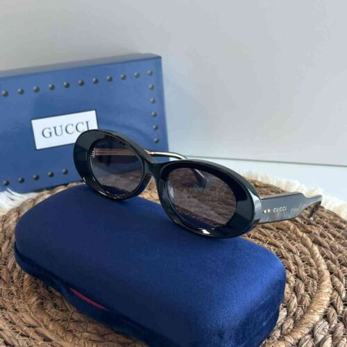 gucci oval frame acetate sunglasses