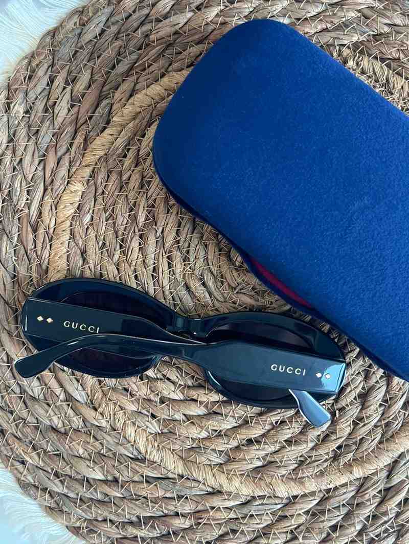 gucci oval frame acetate sunglasses