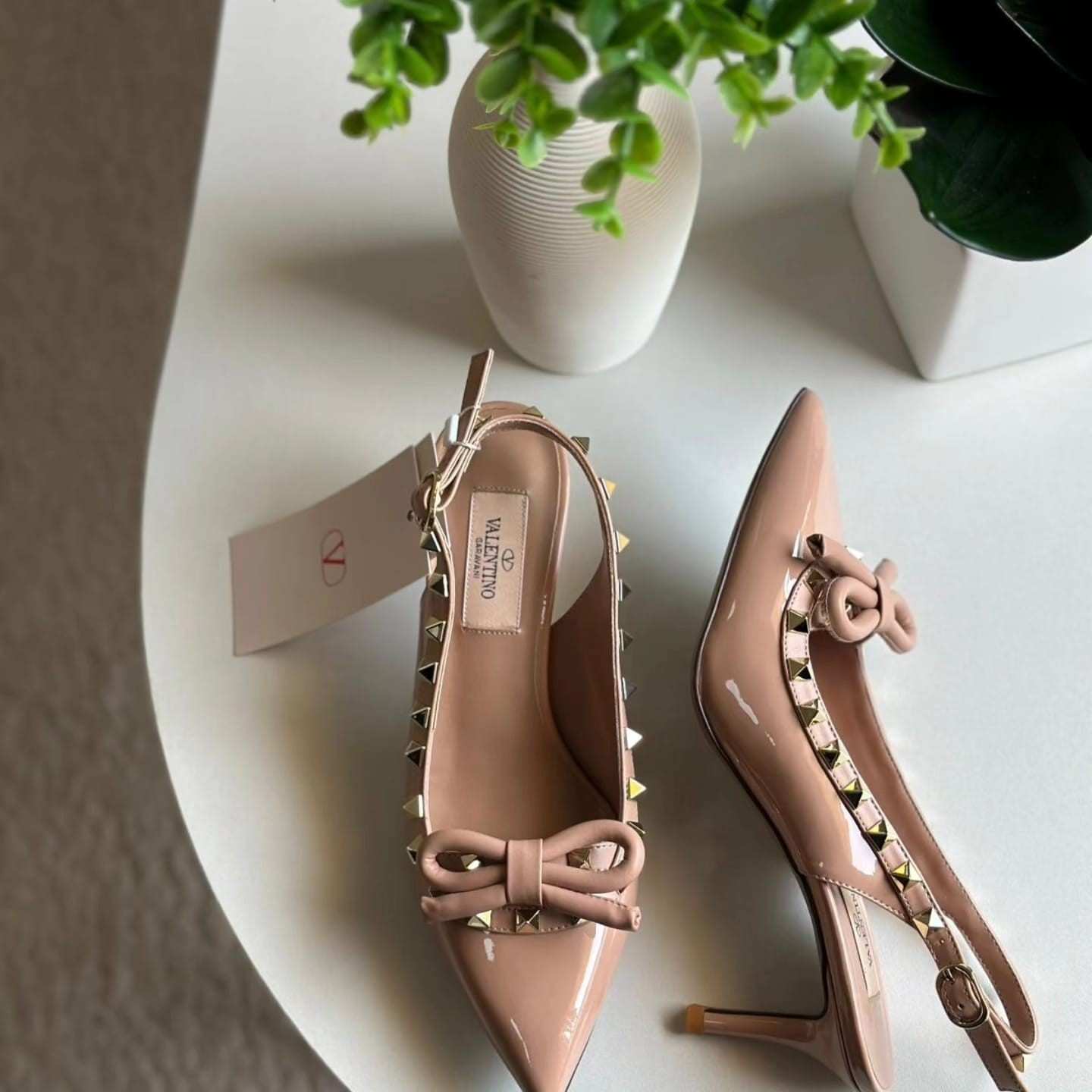 Valentino Garavani Rockstud bow slingback pumps 60MM