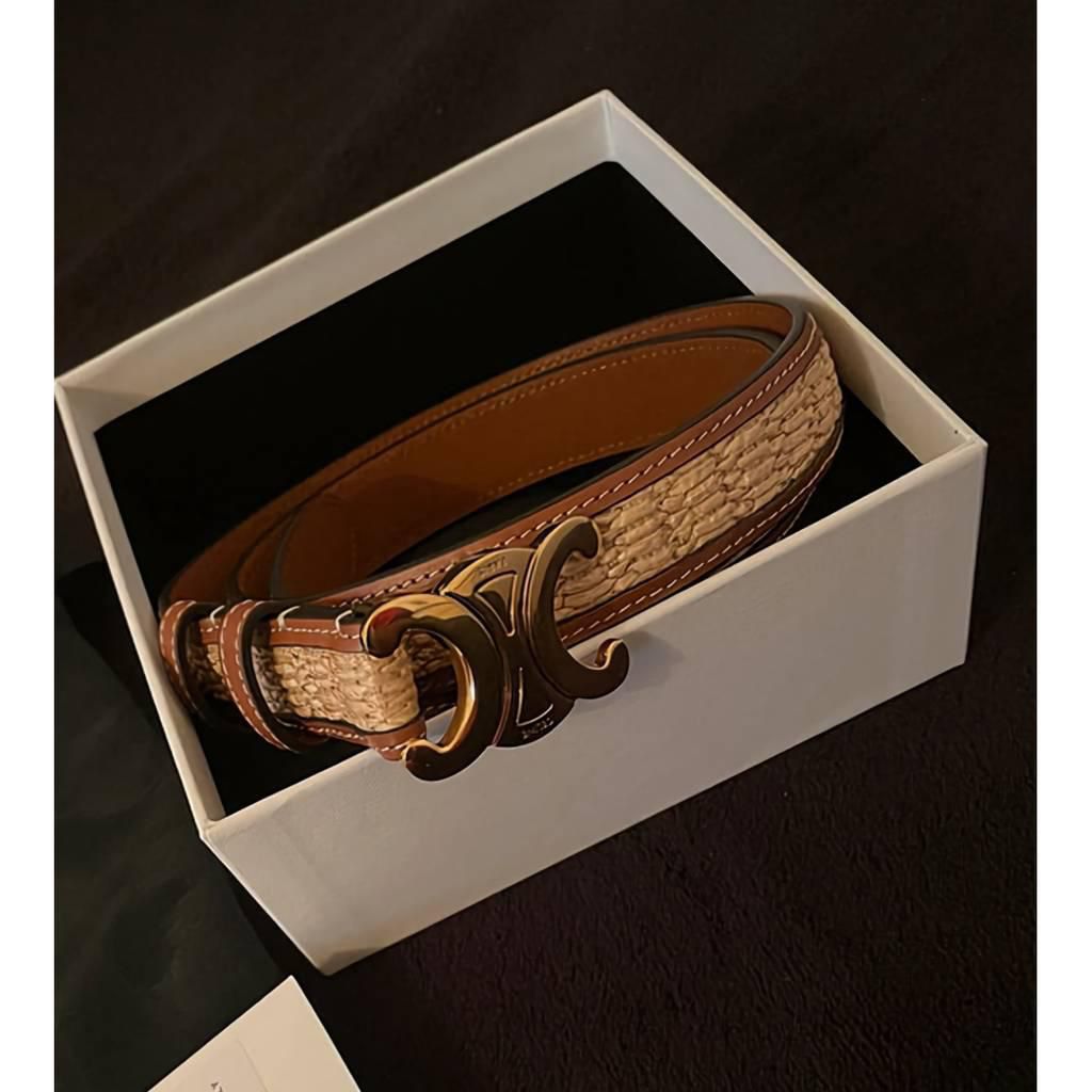 Celine Triomphe Skinny Straw Belt