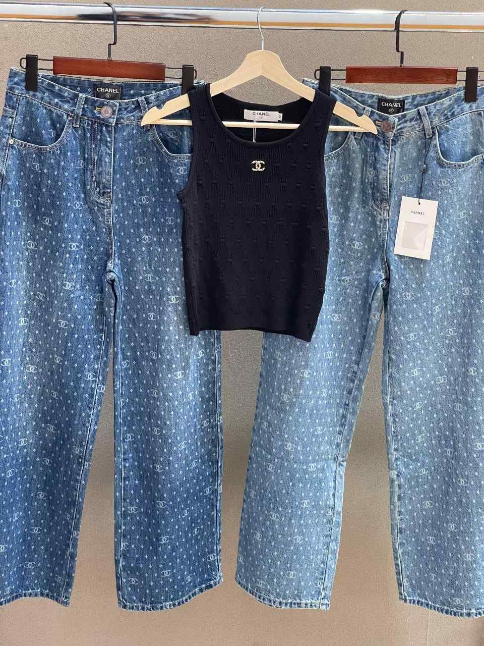 chanel denim pants