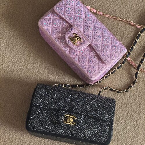 Chanel Mini Flap Bag In Crystal Emblessed