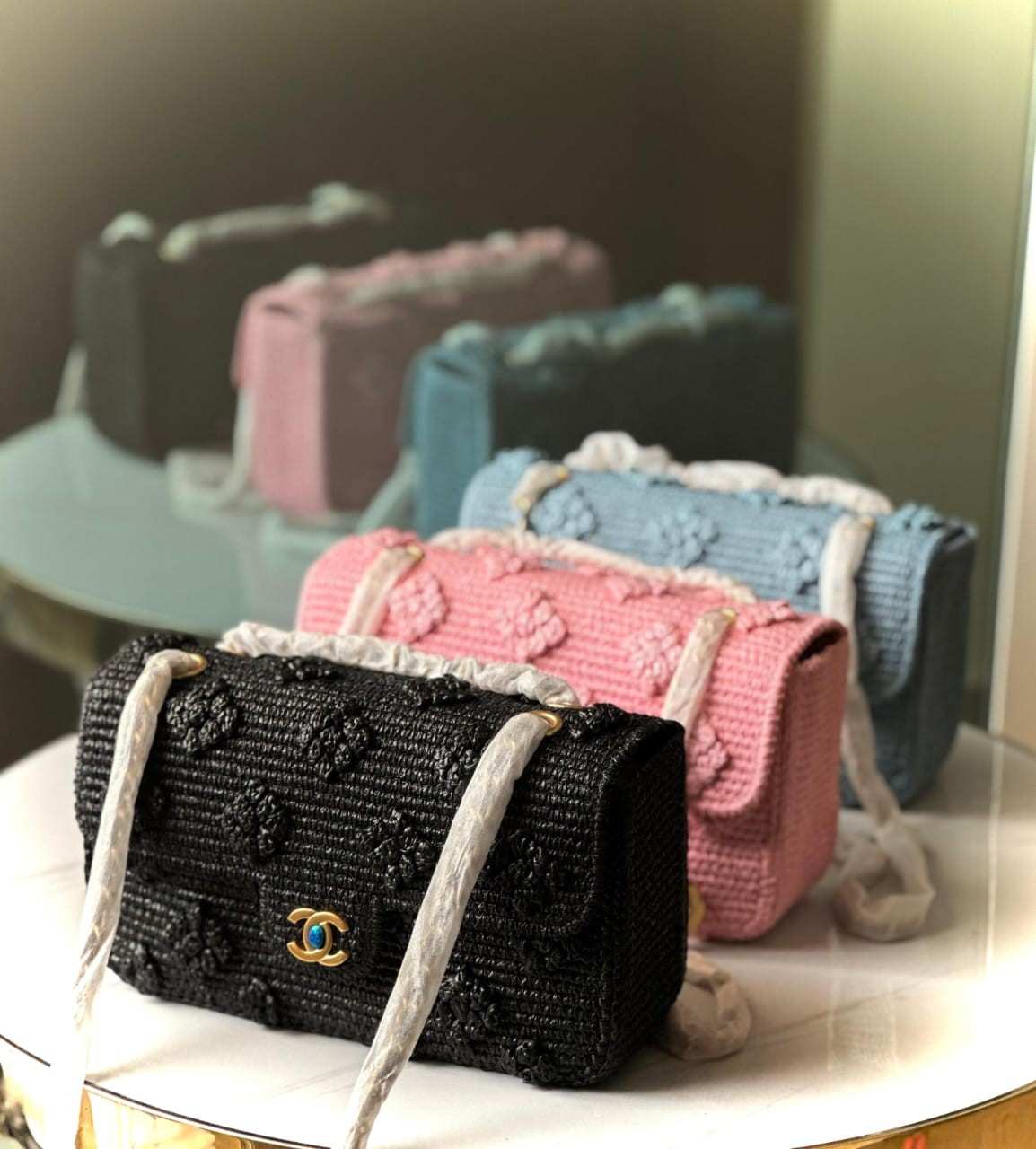 chanel 24p raffia bag