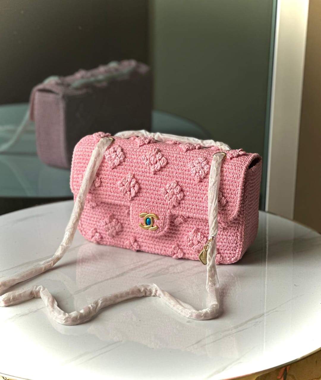 chanel 24p raffia bag