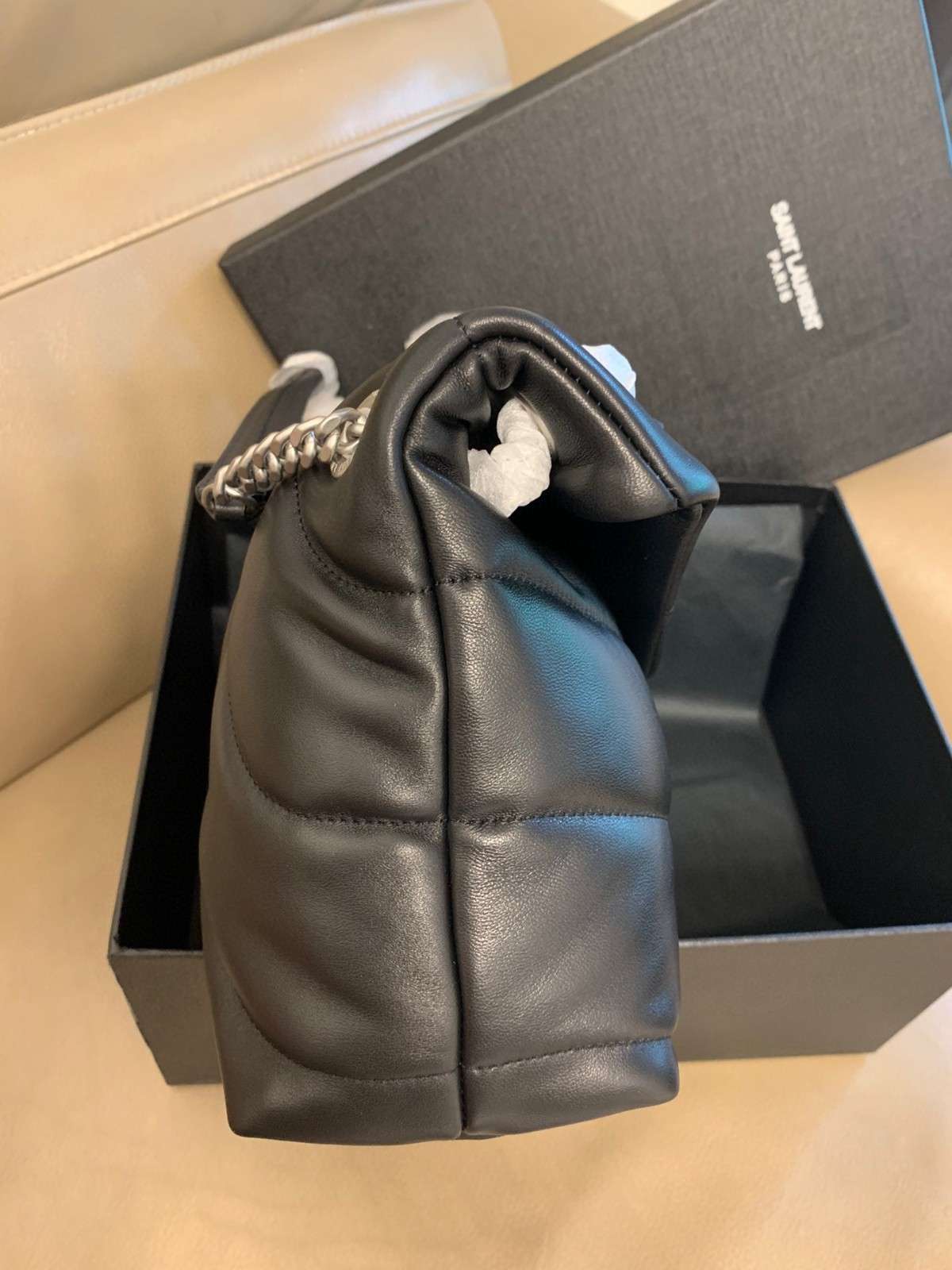 Ysl Loulou Puffer Small Bag In Black - Image 7