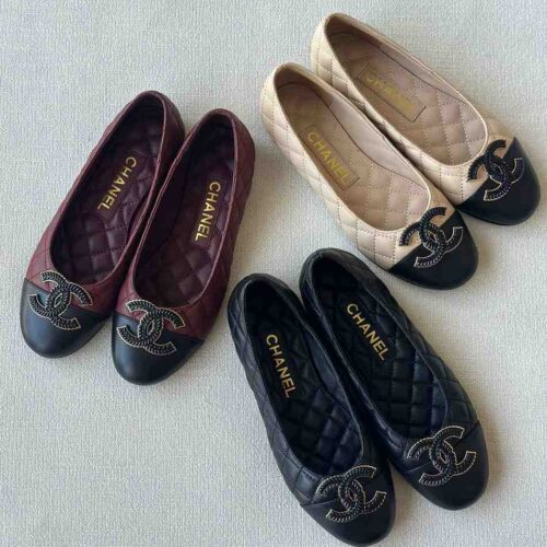 chanel quilted ballet flats