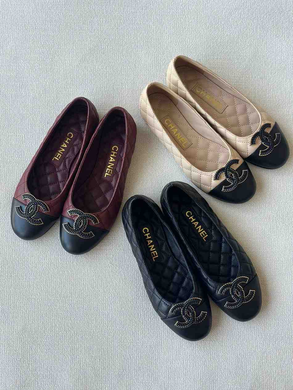 chanel quilted ballet flats