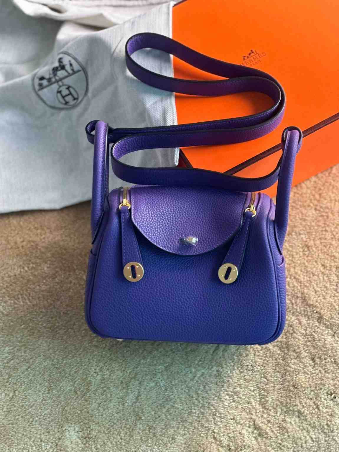 hermes mini lindy dark blue