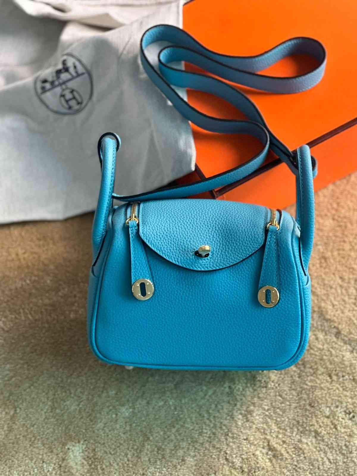 hermes mini lindy blue