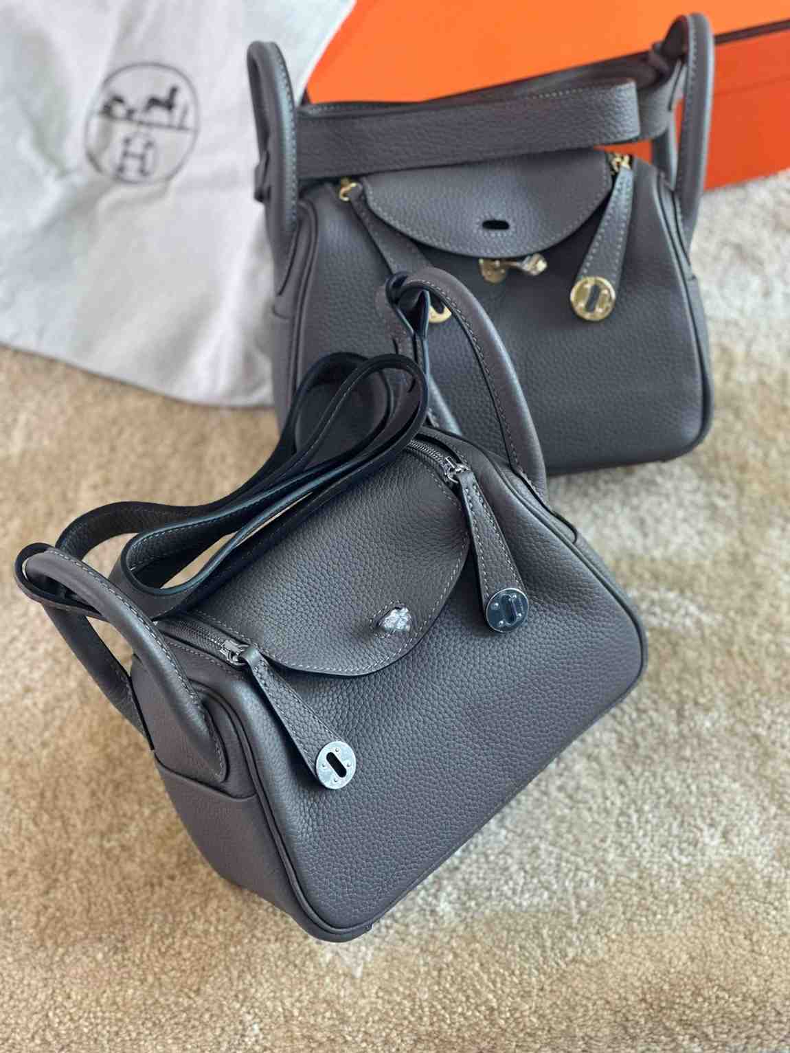 hermes mini lindy dark grey