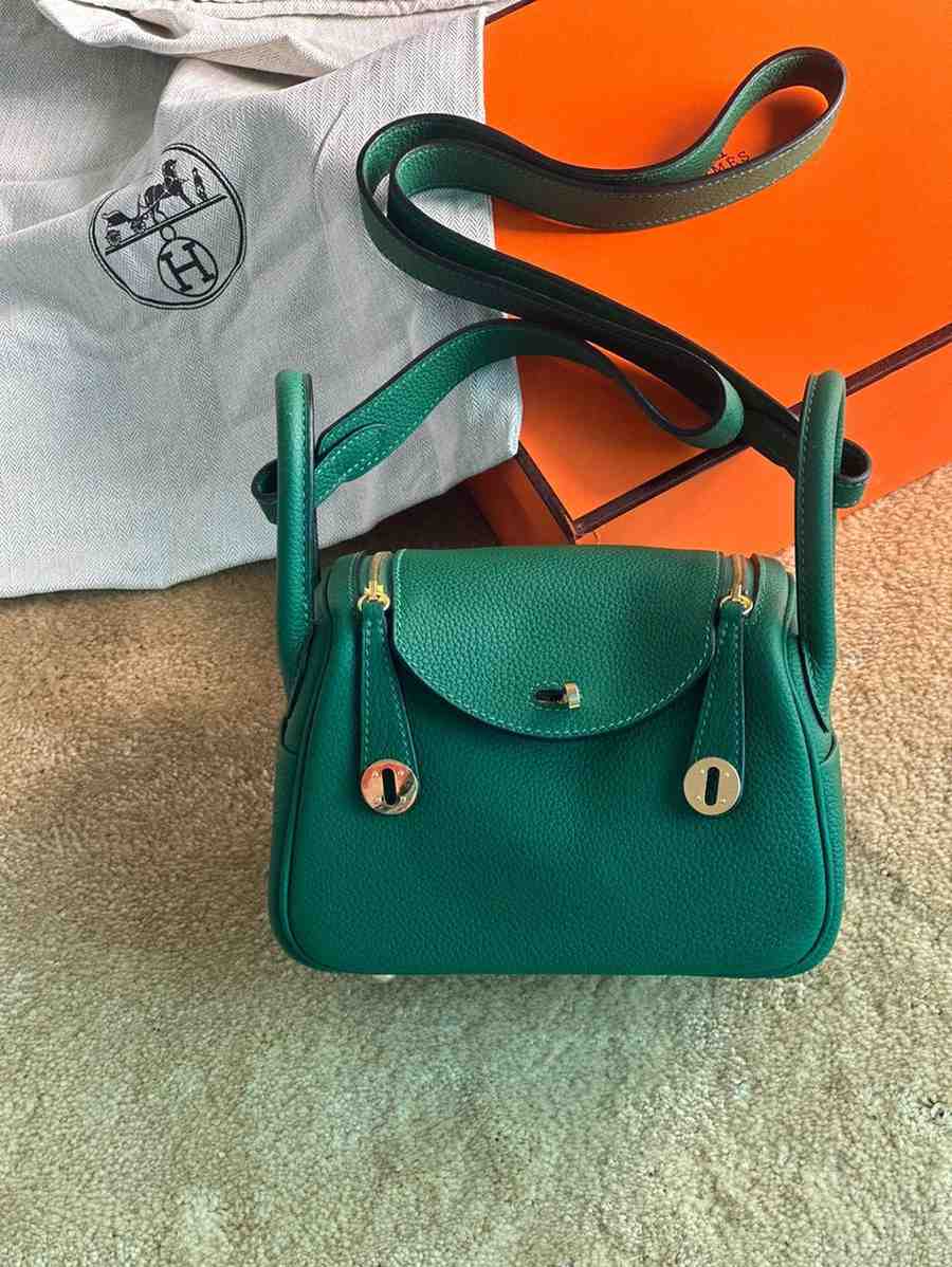 hermes mini lindy dark green