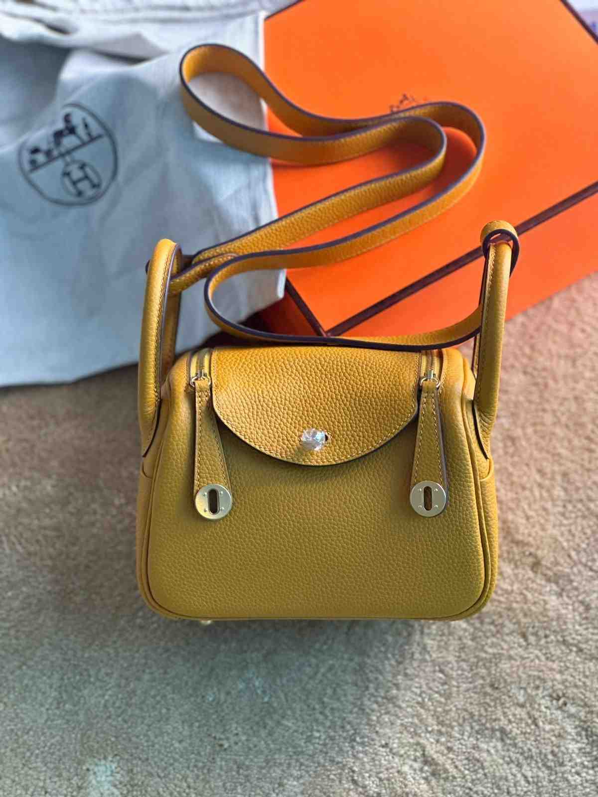 hermes mini lindy yellow