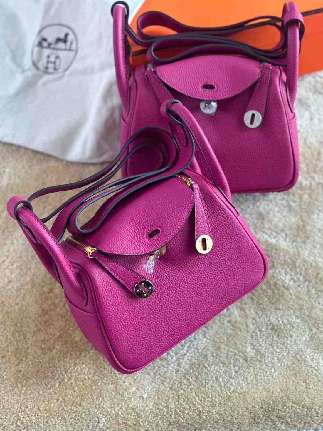 hermes mini lindy dark pink
