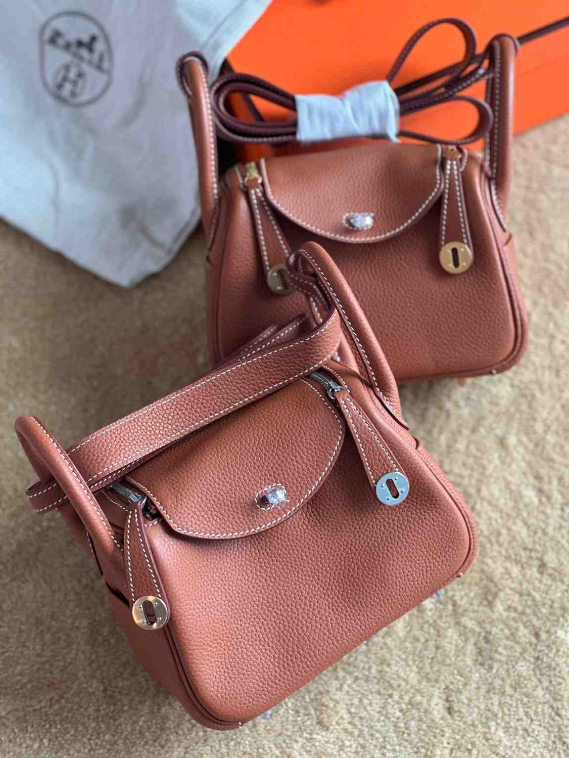 hermes mini lindy light brown