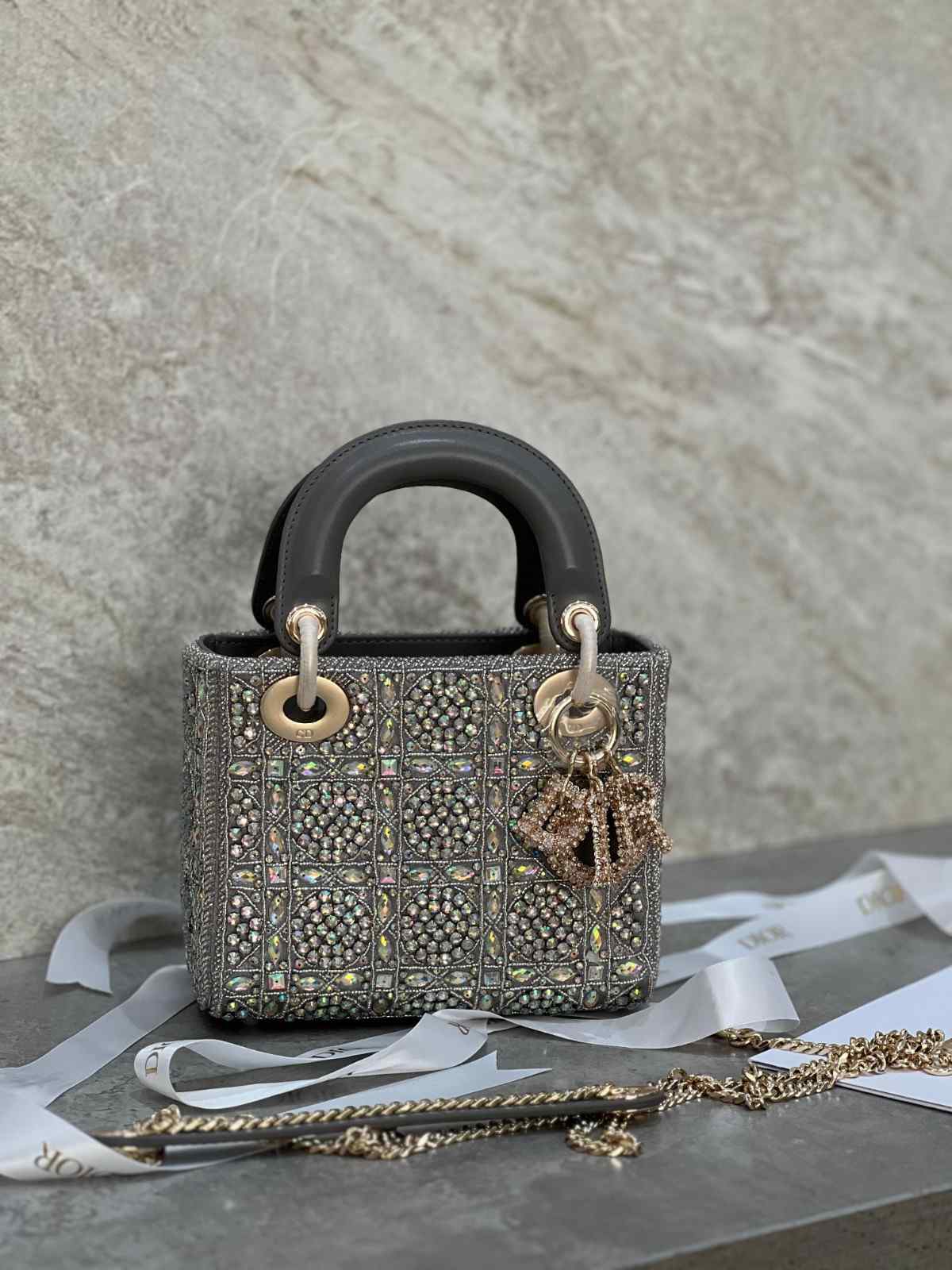 dior embroidered bag