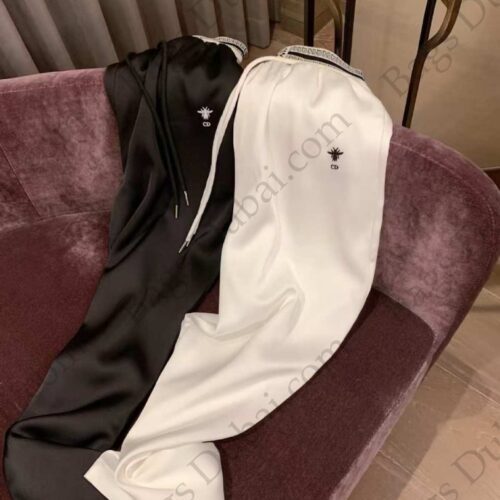 Miss Dior Logo Track Pants Black & White