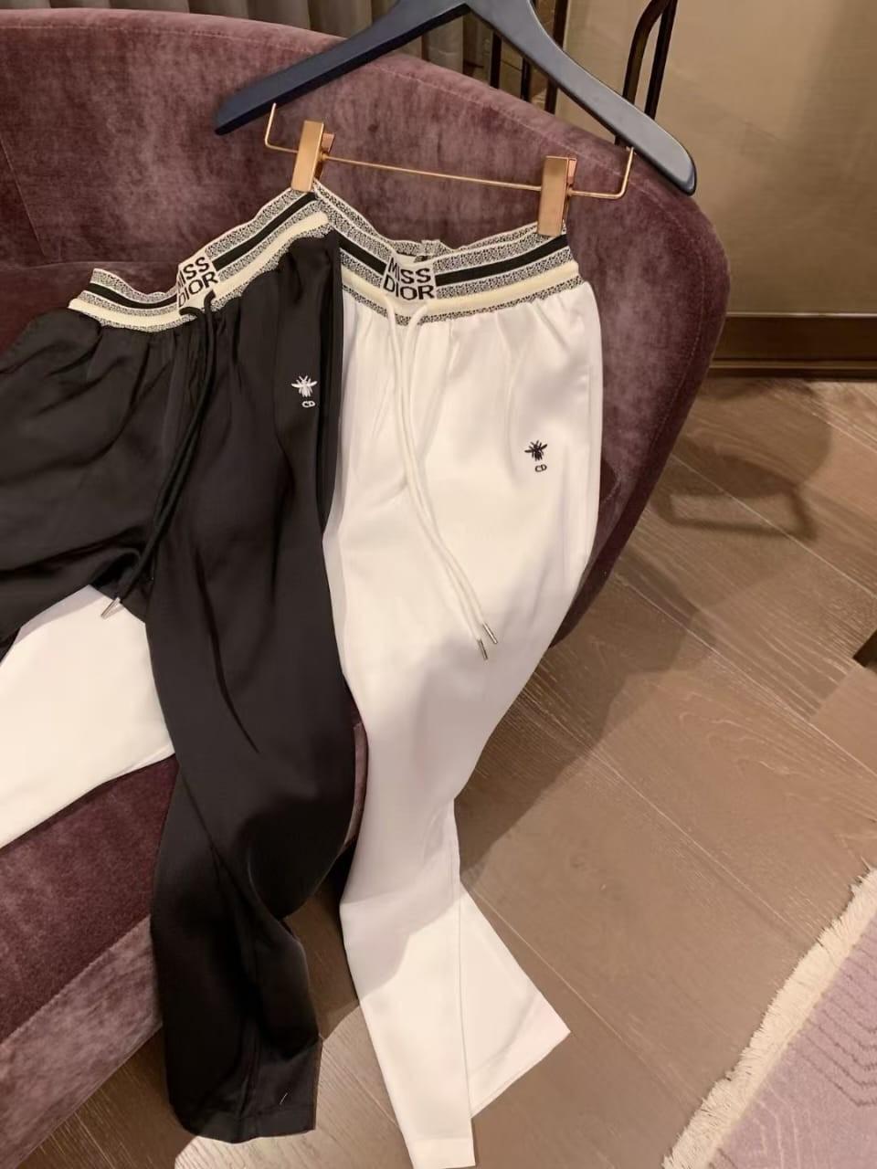 Miss Dior Logo Track Pants Black & White