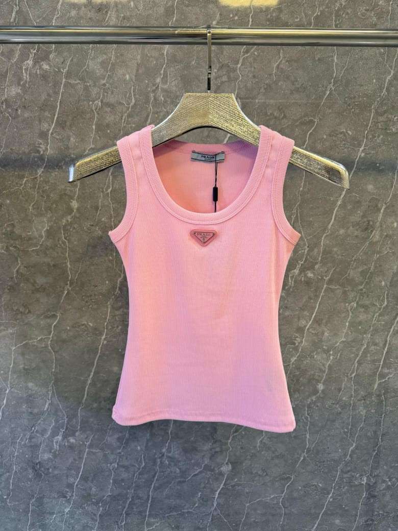 Prada Ribbed knit jersey tank top For Women - Image 4