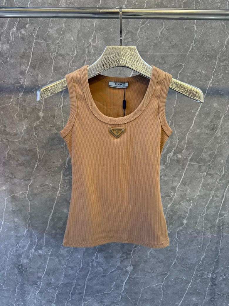 Prada Ribbed knit jersey tank top For Women - Image 3