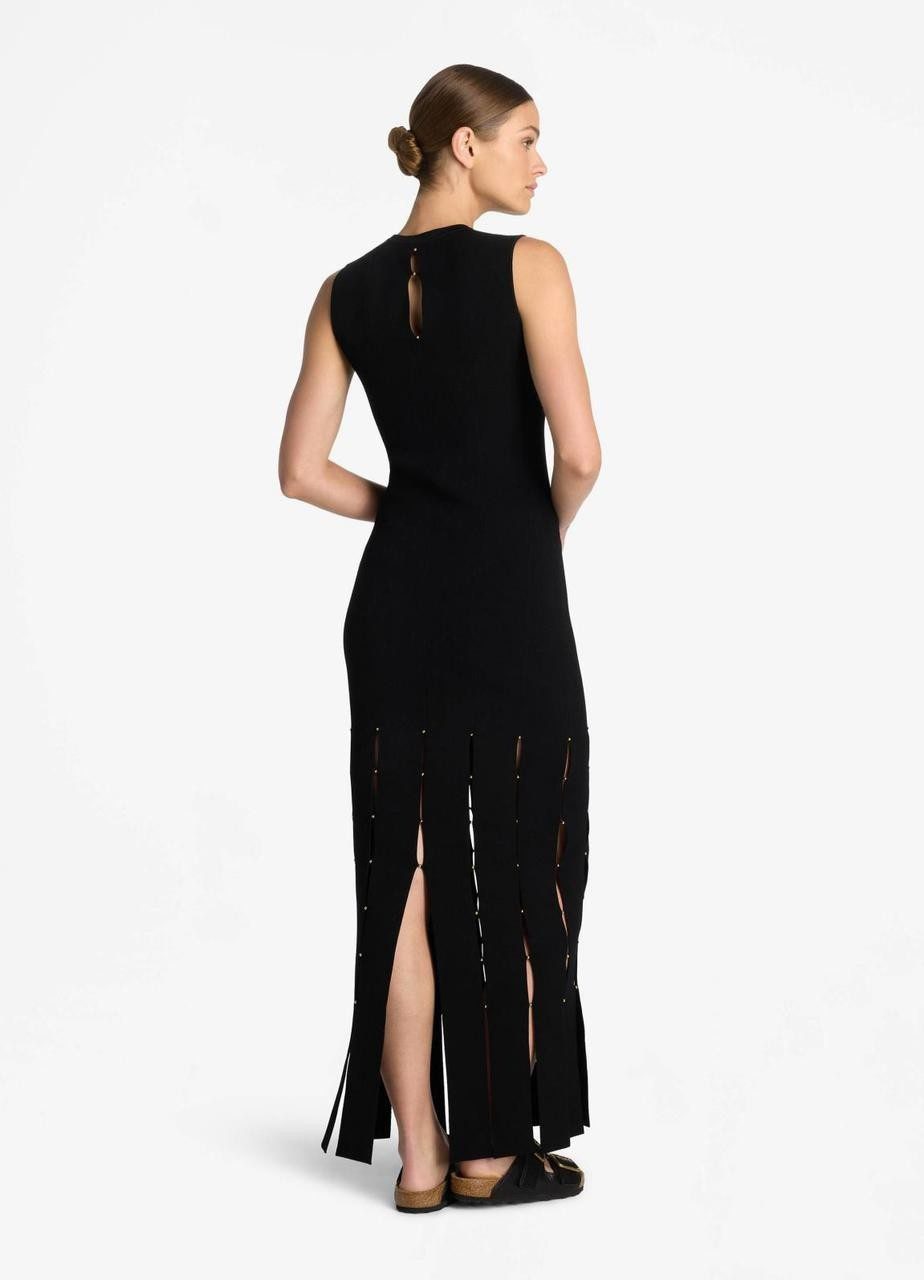 St. John sleeveless knit gown black