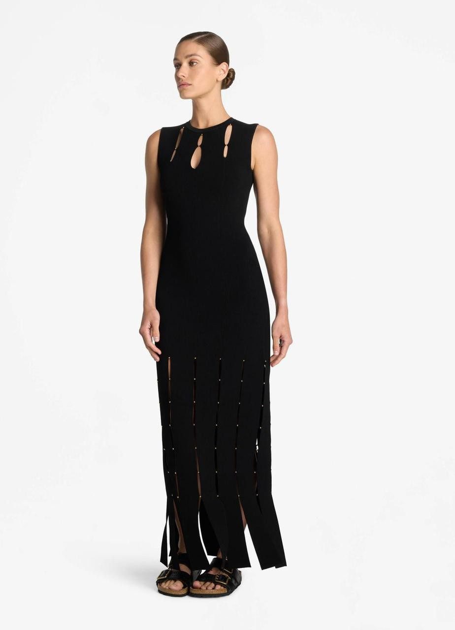 St. John sleeveless knit gown black