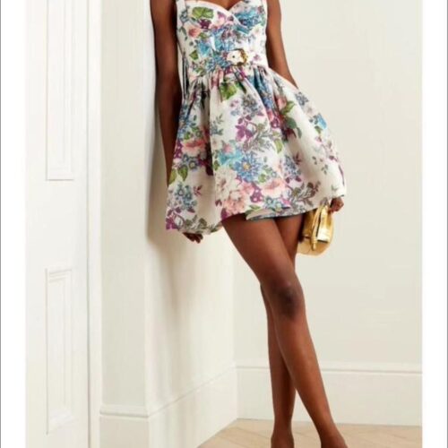 zimmermann matchmaker floral mini dress white