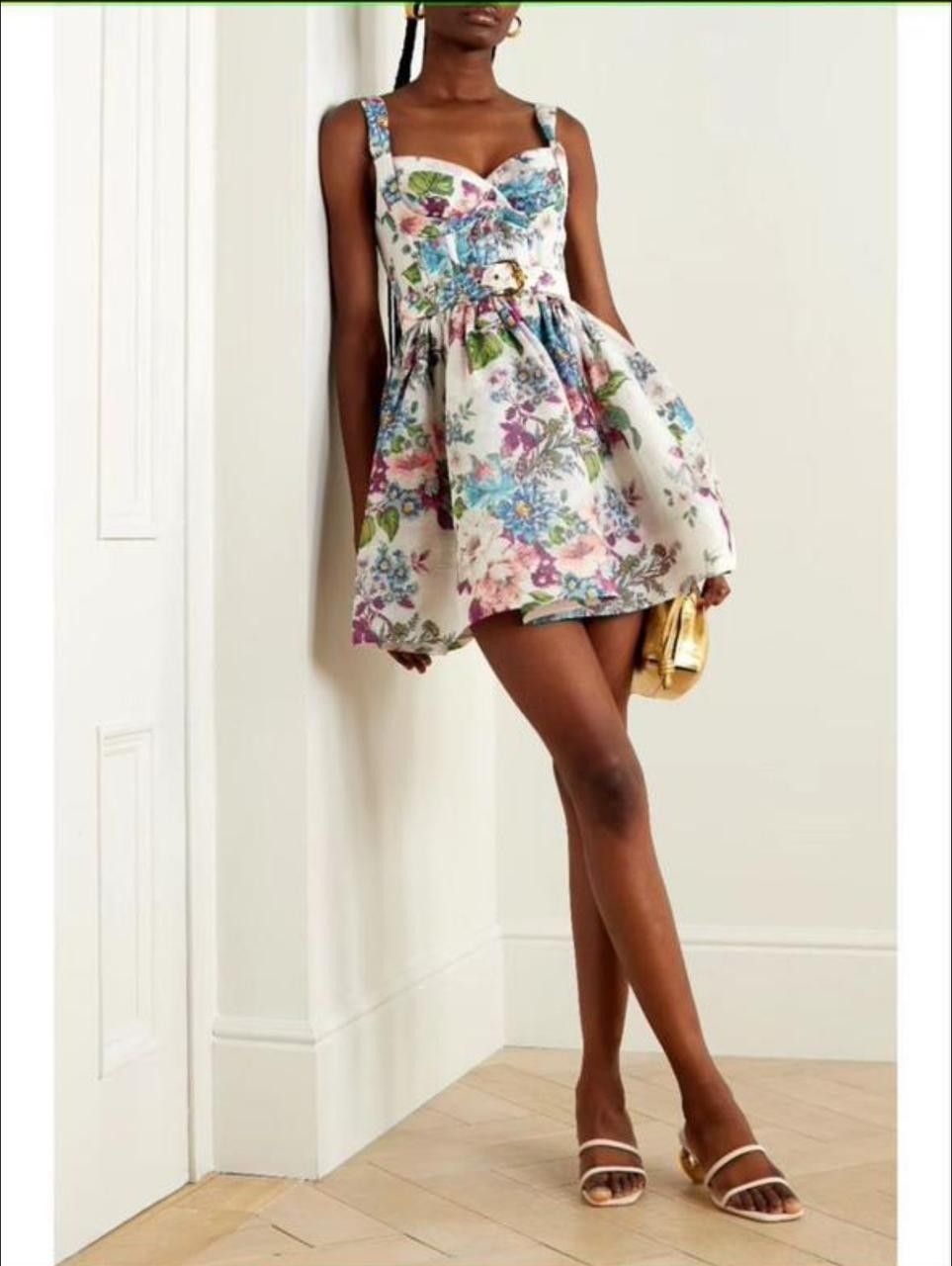 zimmermann matchmaker floral mini dress white