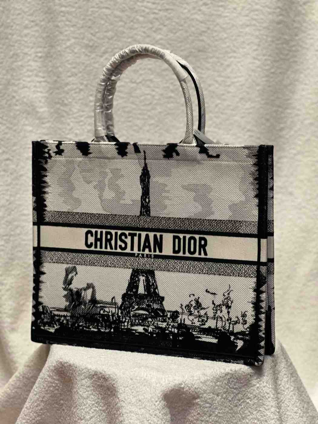 dior book tote embroidered bag