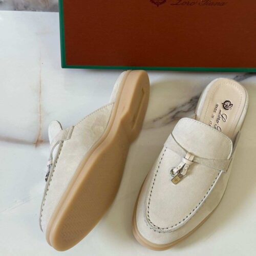 Loro Piana Babouche Charms Walk Loafer Powder Pearl