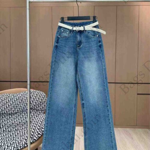 Dior High-waisted Wide-leg Denim Blue