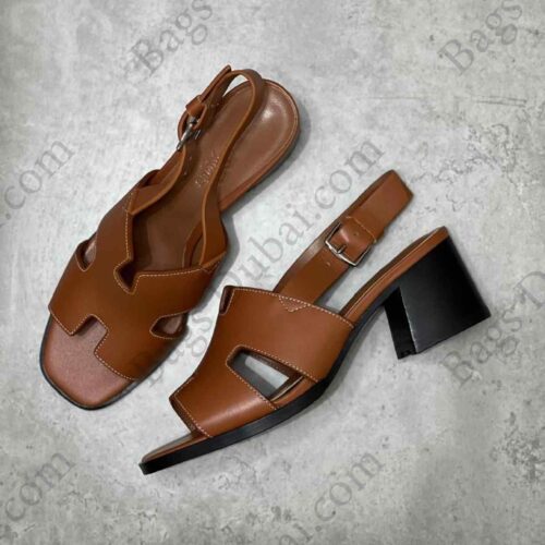 Hermes Elbe 60 Sandals Brown