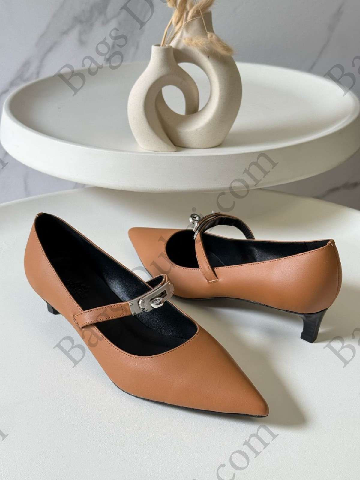 Hermes Kiara 40 Pump Brown