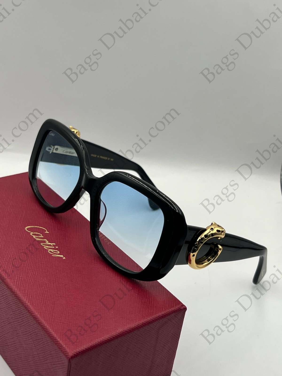 Panthère De Cartier Square Sunglasses Black