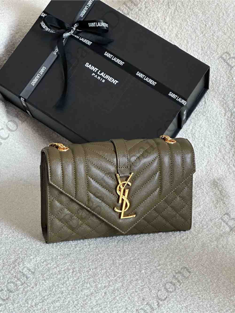 YSL Envelope Bag Olive